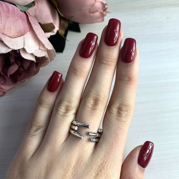 Серебряное кольцо с без камней, вес изделия 7,76 гр (2029465) 17.5 размер 2029465 фото