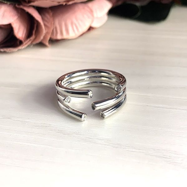 Серебряное кольцо с без камней, вес изделия 7,76 гр (2029465) 17.5 размер 2029465 фото
