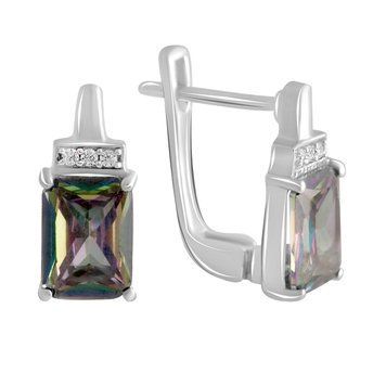Серебряные серьги с мистик топазом 4.902ct (2120742) 2120742 фото