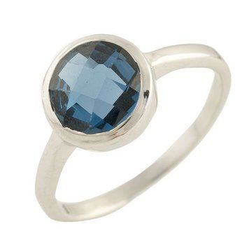 Серебряное кольцо с топазом Лондон Блю 1.807ct, вес изделия 2,92 гр (0567839) 19 размер 0567839 фото