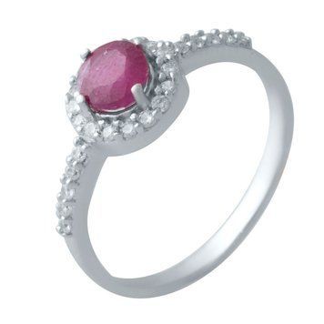 Серебряное кольцо с натуральным рубином 1.05ct, вес изделия 1,64 гр (2021513) 17.5 размер 2021513 фото