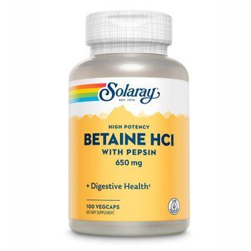 High Potency Betain HCl with Pepsin 650mg - 100 vcaps 23545 фото