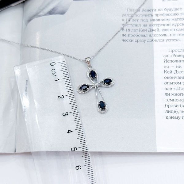 Срібне кольє з натуральним сапфіром 1.152ct, вага виробу 3,88 гр (2167631) 450500 розмір 2167631 фото Срібне кольє з натуральним сапфіром 1.152ct, вага виробу 3,88 гр (2167631) 450500 розмір 2167631 фото