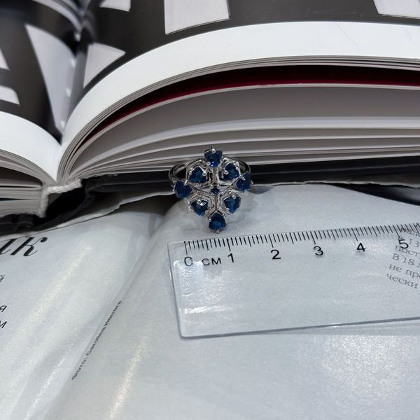 Срібна каблучка з сапфіром nano 1.775ct, вага виробу 3,88 гр (2174653) 18 розмір 2174653 фото
