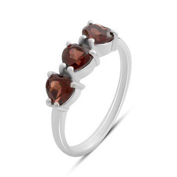 Серебряное кольцо с натуральным гранатом 1.65ct, вес изделия 2,57 гр (2181613) 18 размер 2181613 фото