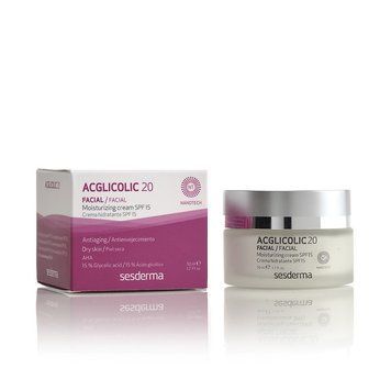 Сесдерма Acglicolic 20 Крем зволожувальний з гліколевою кислотою SPF15 Sesderma Acglicolic 20 Moisturizing cream SPF15, 50 мл 40000012 фото