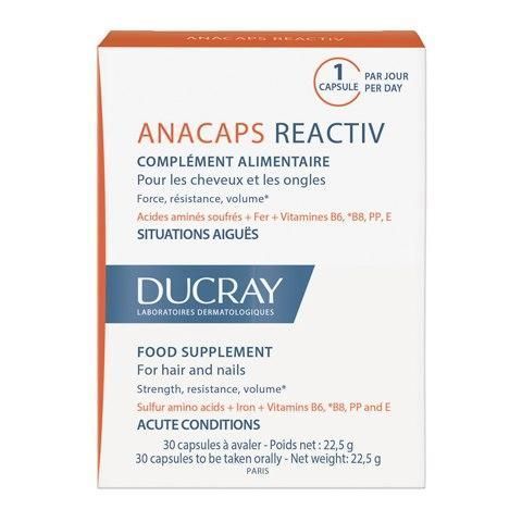 Дюкрэ Анакапс Реактив Капсулы для укрепления волос и ногтей Ducray Anacaps Reactiv Complement alimentaire 30 3282770389425 фото