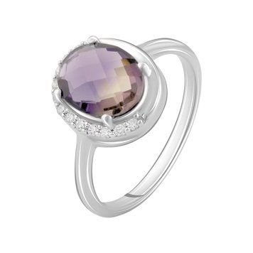 Серебряное кольцо с аметрином nano 2.215ct, вес изделия 3,21 гр (2088660) 17.5 размер 2088660 фото
