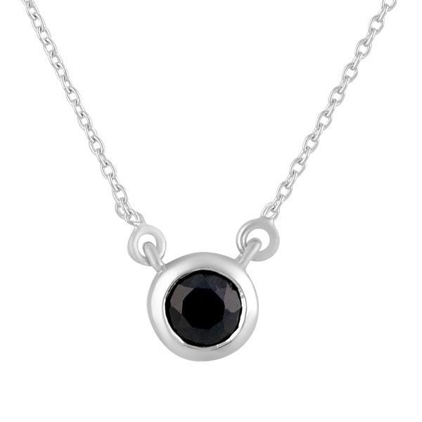 Серебряное колье с натуральным сапфиром 0.663ct, вес изделия 2,17 гр (2126614) 450500 размер 2126614 фото