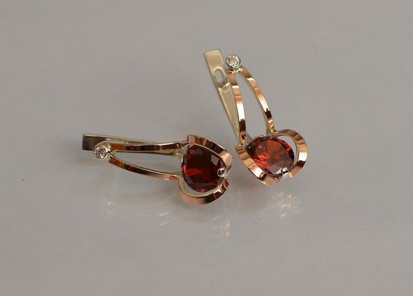Серебряные серьги с пластинами из золота 2795762394 фото