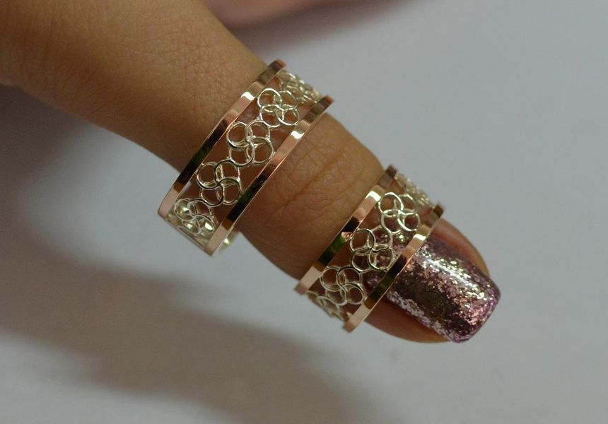 Обручка із срібла з золотом 2795762872 фото