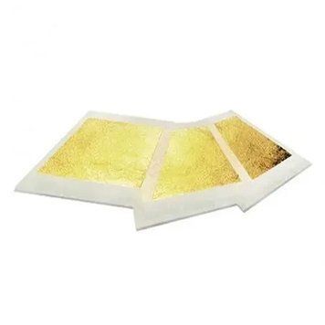 Золотая маска для лица,листы для профессионального использования Face Mask Gold Foil Yelow rose 12шт 11х11 см 2460002 фото