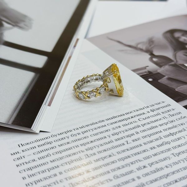 Серебряное кольцо с фианитами, вес изделия 12,82 гр (2175391) 16.5 размер 2175391 фото