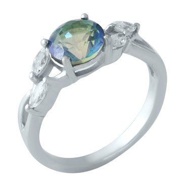 Серебряное кольцо с мистик топазом 2.55ct, вес изделия 2,61 гр (1960912) 17.5 размер 1960912 фото