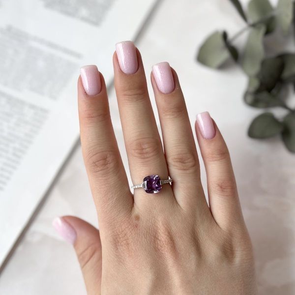 Срібна каблучка з олександритом 3.882ct, вага виробу 2,67 гр (1633649) 17 розмір 1633649 фото