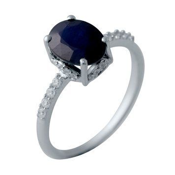 Серебряное кольцо с натуральным сапфиром 2.908ct, вес изделия 2,25 гр (2006336) 17 размер 2006336 фото