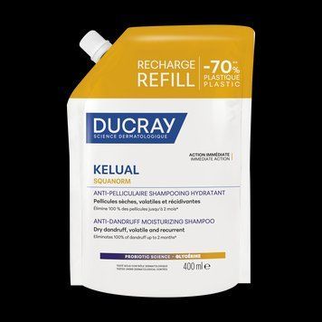 Дюкрэ Келюаль Скванорм шампунь против сухой перхоти Рефіл Ducray Squanorm Shampooing 400 мл new 3282770401790 фото