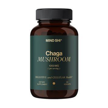 Chaga Mushroom 1000 mg - 60 vegcaps (Повреждена банка) 33882 фото