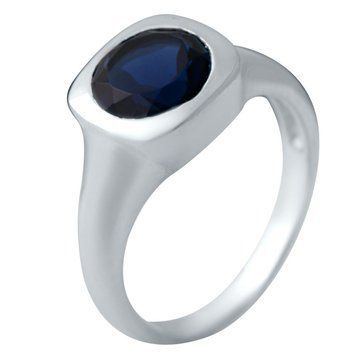 Серебряное кольцо с сапфиром nano 1.577ct, вес изделия 3,65 гр (2033080) 18 размер 2033080 фото