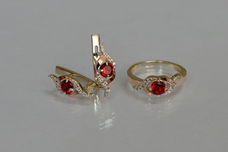 Серебряный гарнитур с золотыми пластинами 2795761993 фото