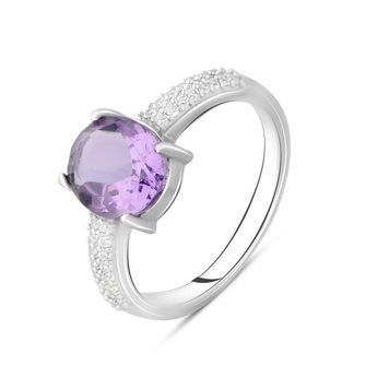 Серебряное кольцо с натуральным аметистом 2.752ct, вес изделия 3,32 гр (2105961) 18.5 размер 2105961 фото