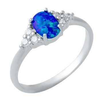 Серебряное кольцо с опалом 0.655ct, вес изделия 2,61 гр (1948262) 18.5 размер 1948262 фото