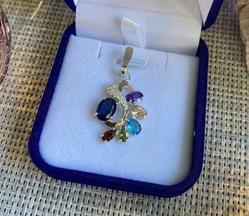 Серебряная подвеска с пластинами золотая 2795761543 фото