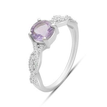 Серебряное кольцо с натуральным аметистом 1.052ct, вес изделия 2,35 гр (2179283) 17.5 размер 2179283 фото