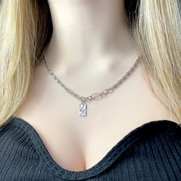 Серебряное колье с без камней, вес изделия 14,23 гр (2102779) 450500 размер 2102779 фото