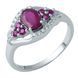 Срібна каблучка з натуральним рубіном 1.38ct, вага виробу 2,97 гр (1947005) 17.5 розмір 1947005 фото 1