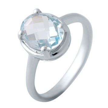 Серебряное кольцо с натуральным топазом 2.76ct, вес изделия 3,41 гр (2042525) 18.5 размер 2042525 фото