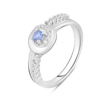 Серебряное кольцо с искуственным танзанитом nano 0.498ct, вес изделия 3,13 гр (2110408) 17.5 размер 2110408 фото