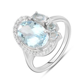 Серебряное кольцо с натуральным топазом 4.56ct, вес изделия 3,96 гр (2129622) 17 размер 2129622 фото