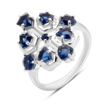 Серебряное кольцо с сапфиром nano 1.775ct, вес изделия 3,7 гр (2174653) 17 размер 2174653 фото