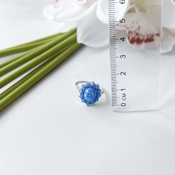 Серебряное кольцо с опалом 1.417ct, вес изделия 3,59 гр (2151845) 17.5 размер 2151845 фото